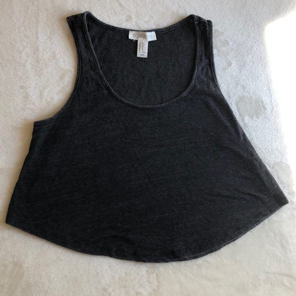 Gray cropped top